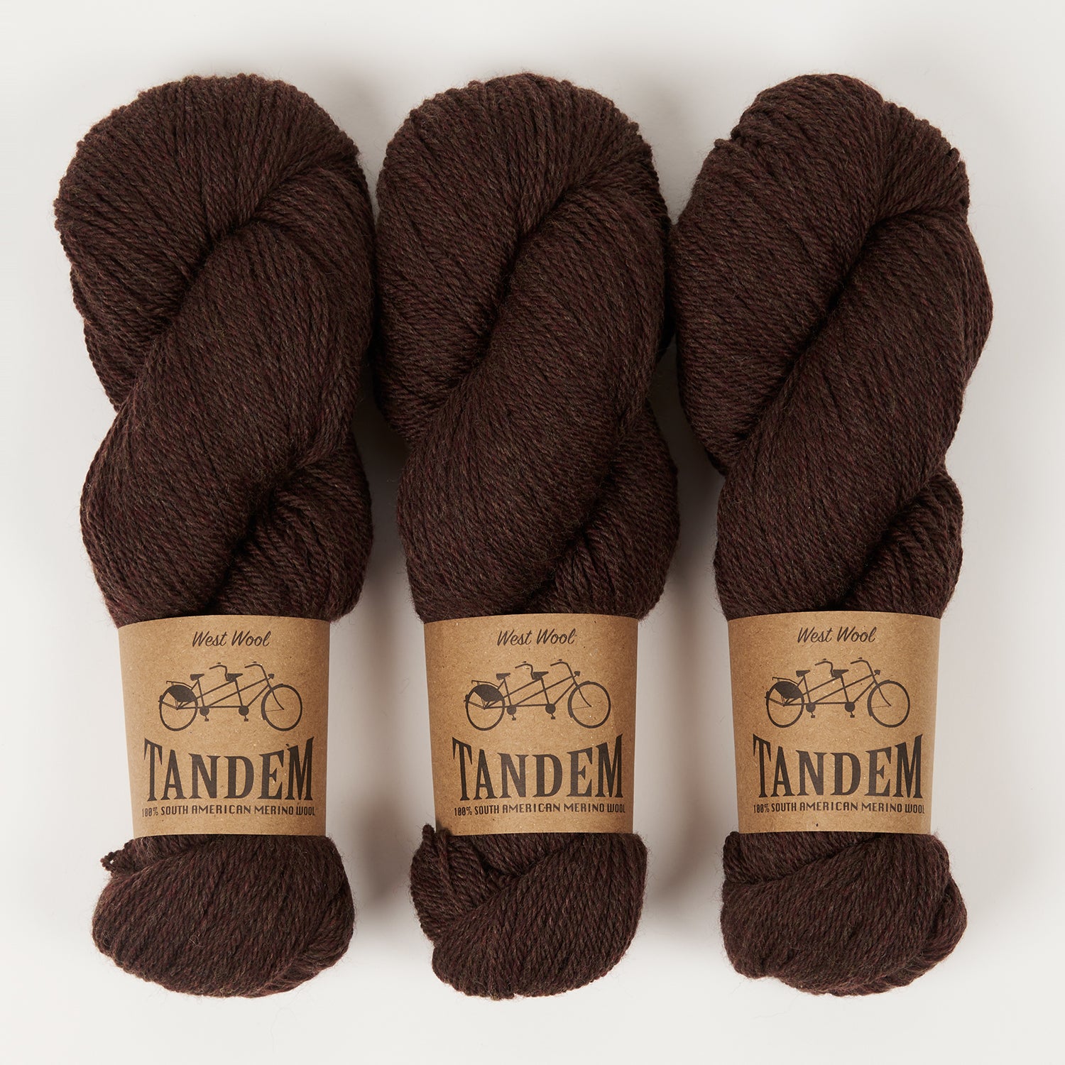 West Wool TANDEM - PEAT Merino wool DK brown Yarn
