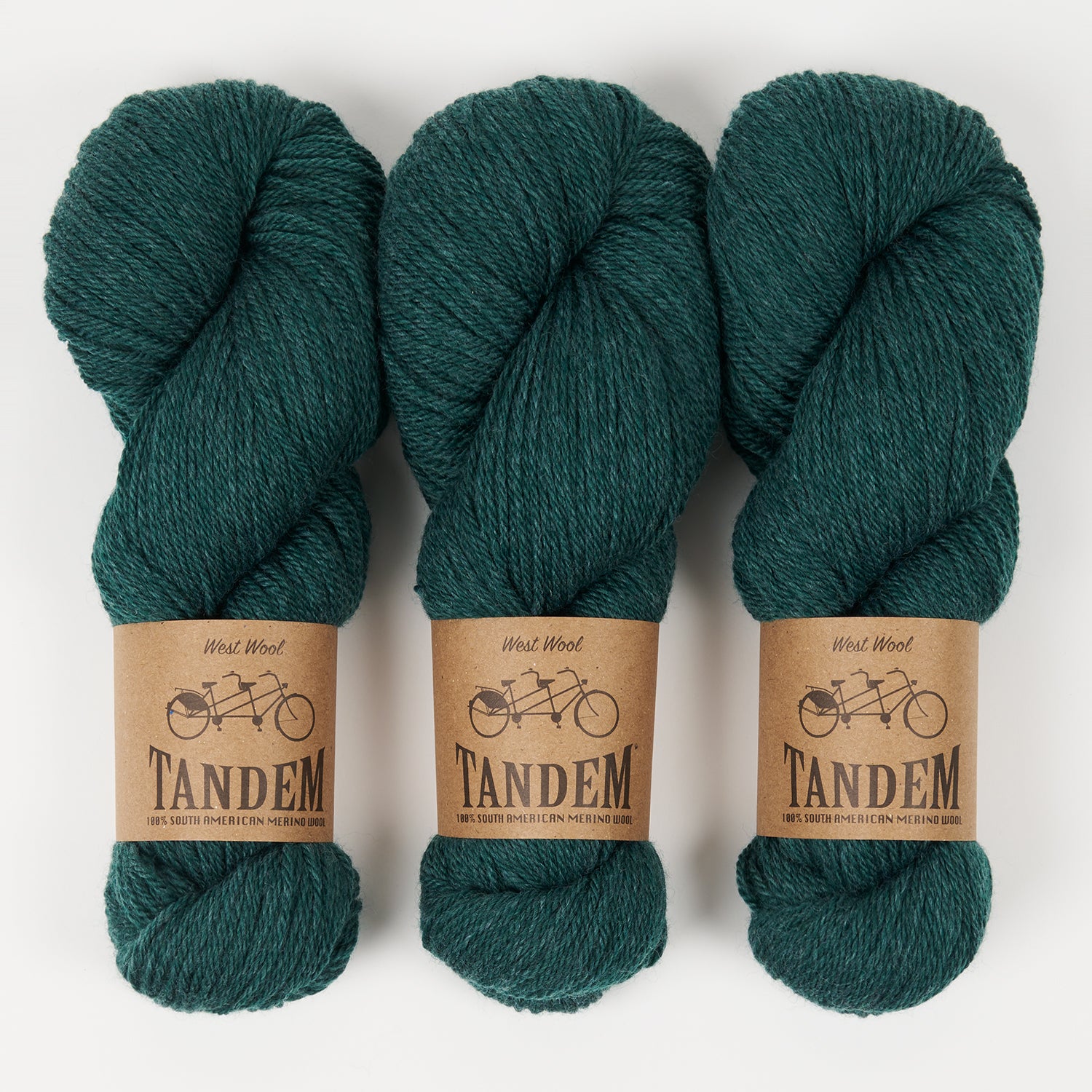 West Wool TANDEM - PINE Merino wool DK green Yarn