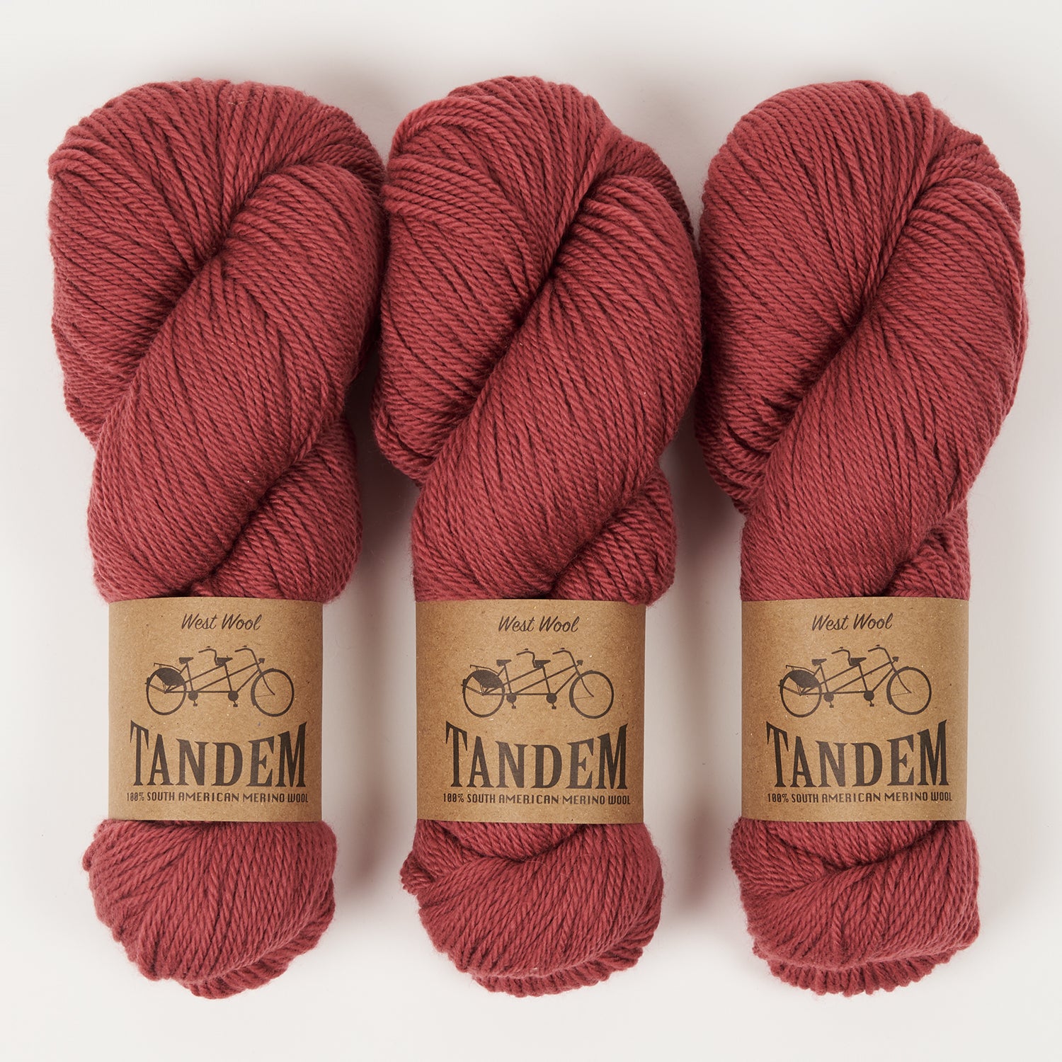 West Wool TANDEM - RHUBARB Merino wool DK red Yarn