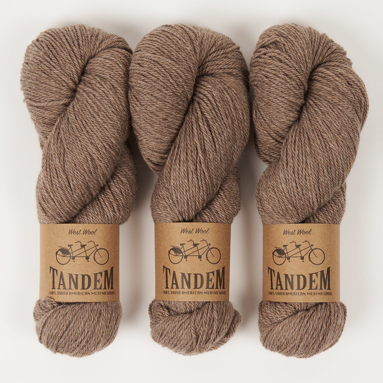 West Wool TANDEM - SINGEL Merino wool DK brown Yarn