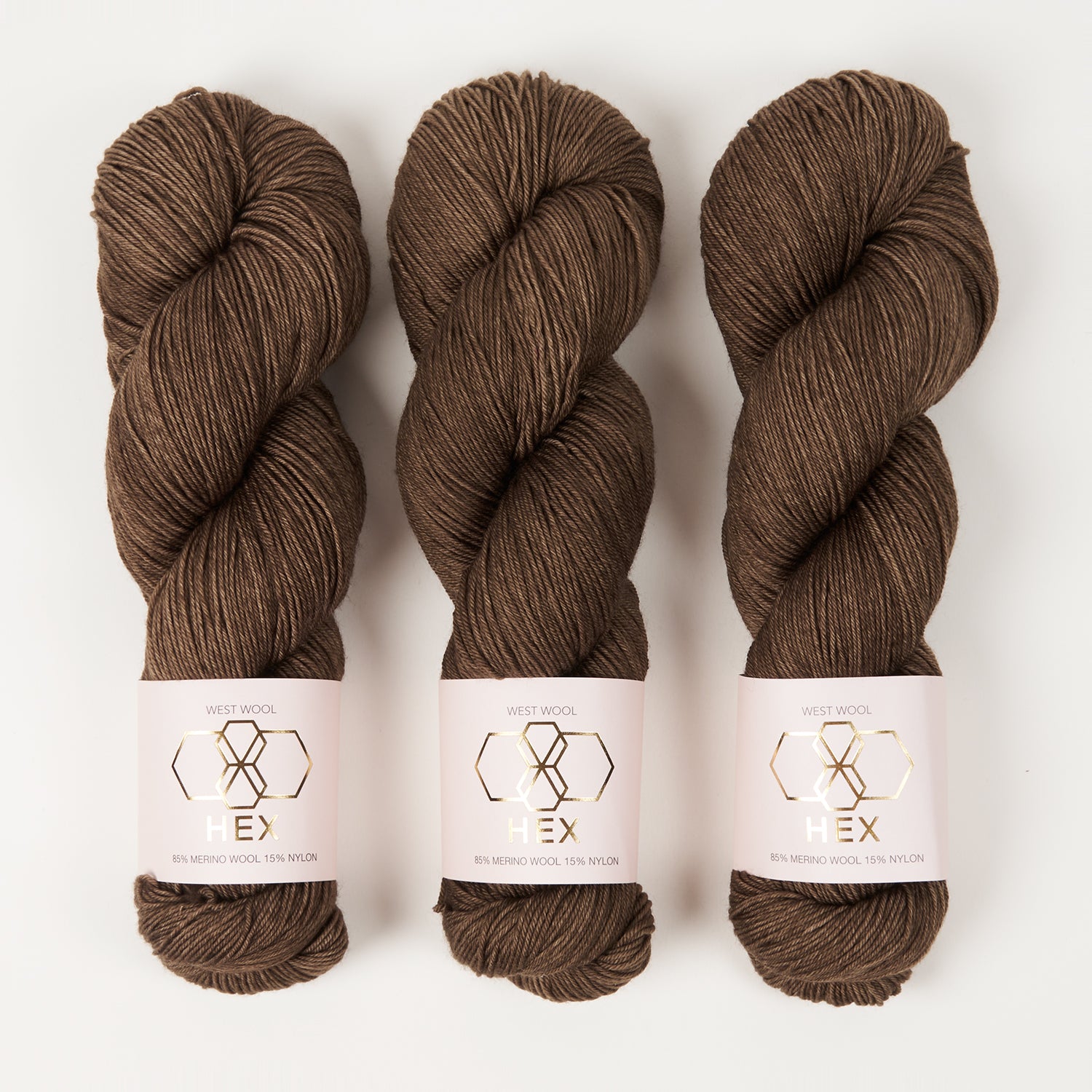 West Wool HEX - WHITTLE Merino wool Nylon Fingering brown Yarn