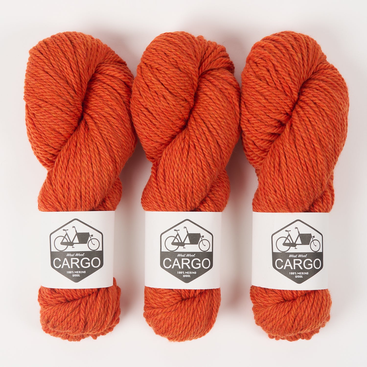 West Wool CARGO - BLOOD ORANGE Merino wool Chunky orange Yarn