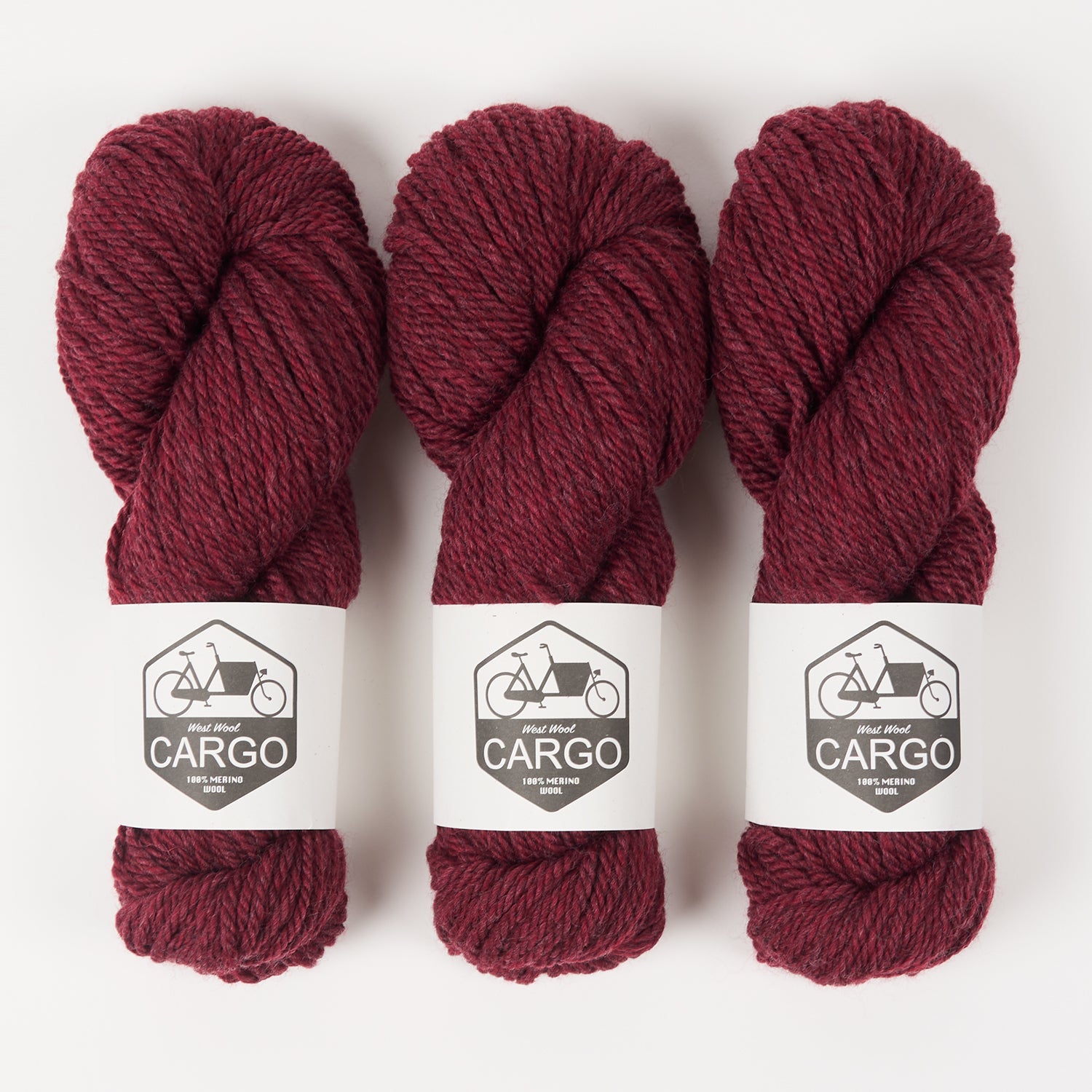 West Wool CARGO - BORDEAUX Merino wool Chunky red Yarn