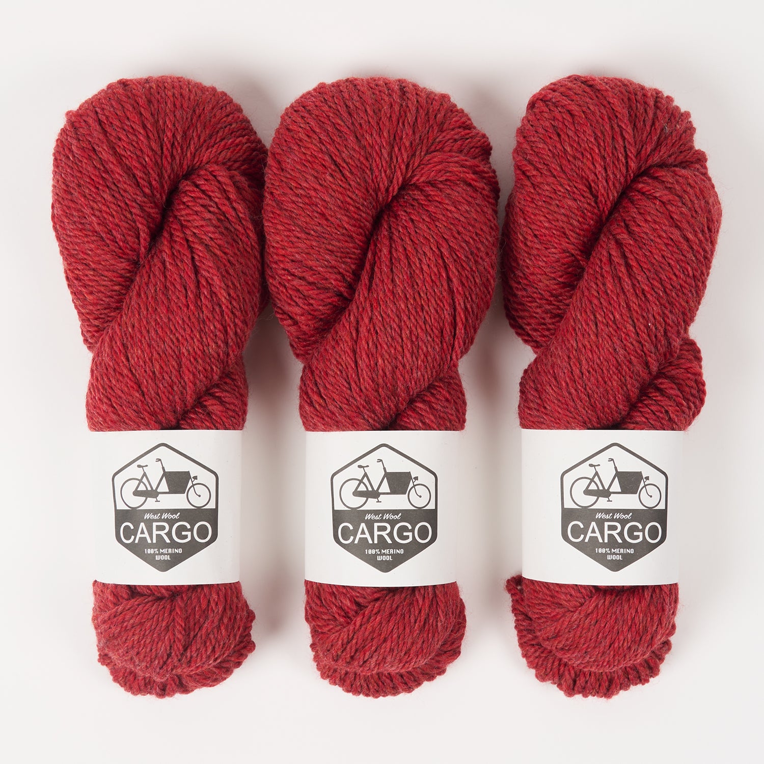 West Wool CARGO - CRIMSON Merino wool Chunky red Yarn