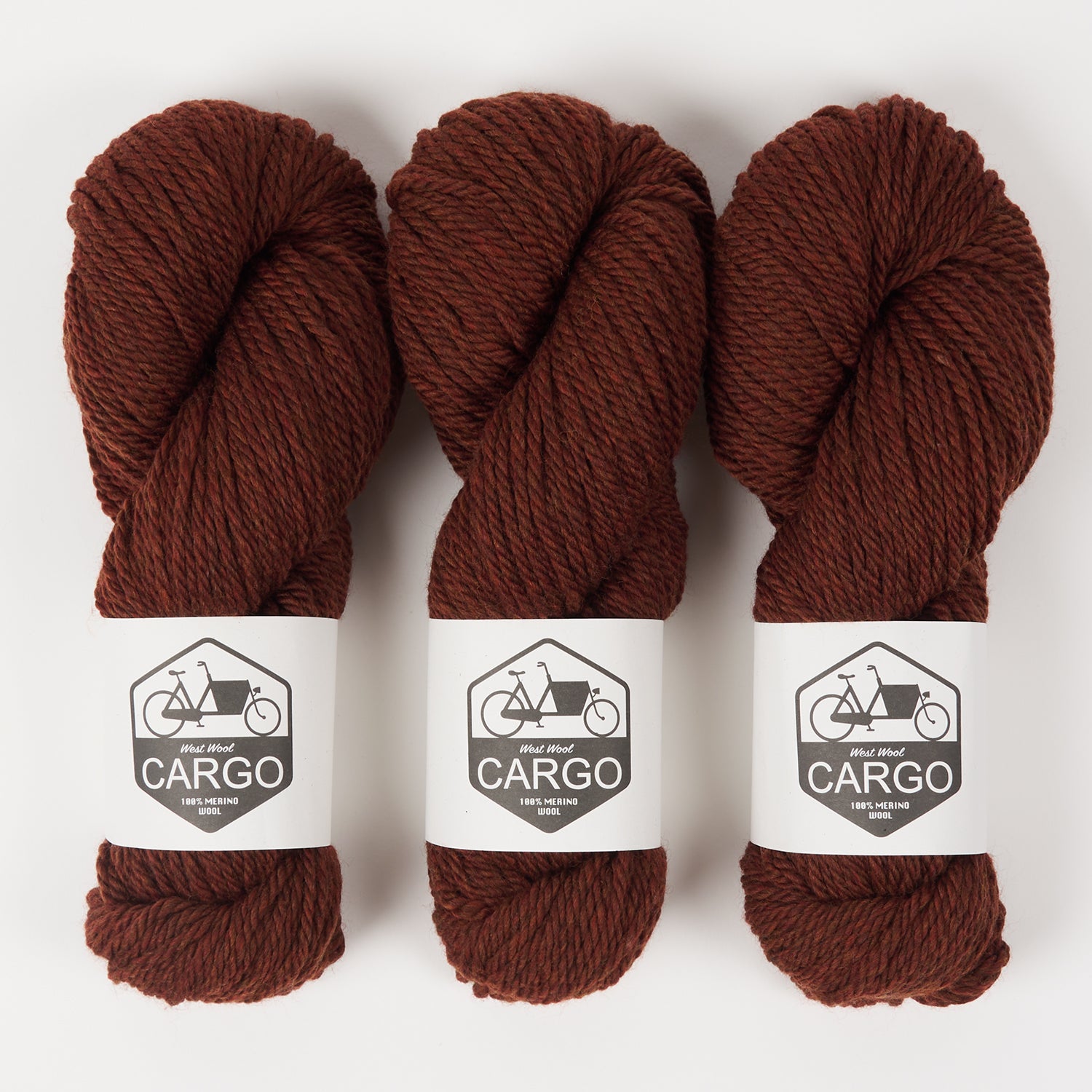 West Wool CARGO - MAHOGANY Merino wool Chunky brown Yarn