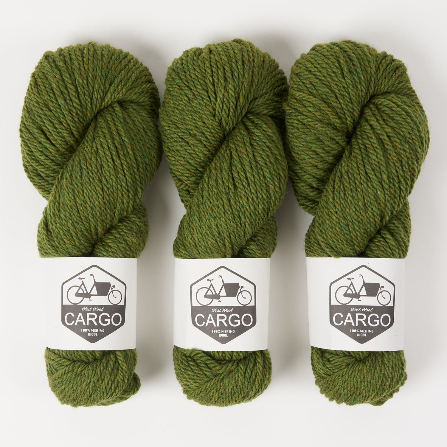 West Wool CARGO - MOSS Merino wool Chunky green Yarn