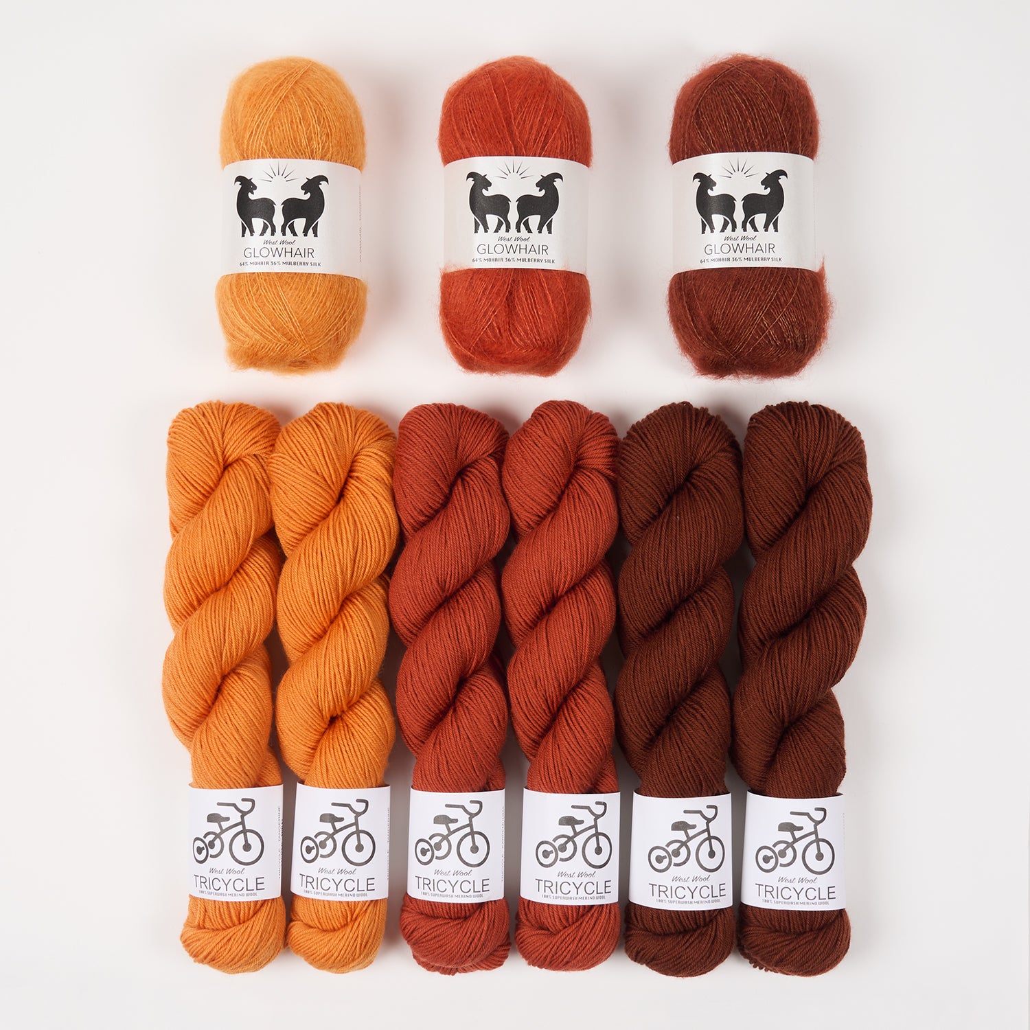 West Wool WESTKNITS KIT - CHESTNUT FROST Mohair Silk Merino wool Lace Fingering Westknits Kits