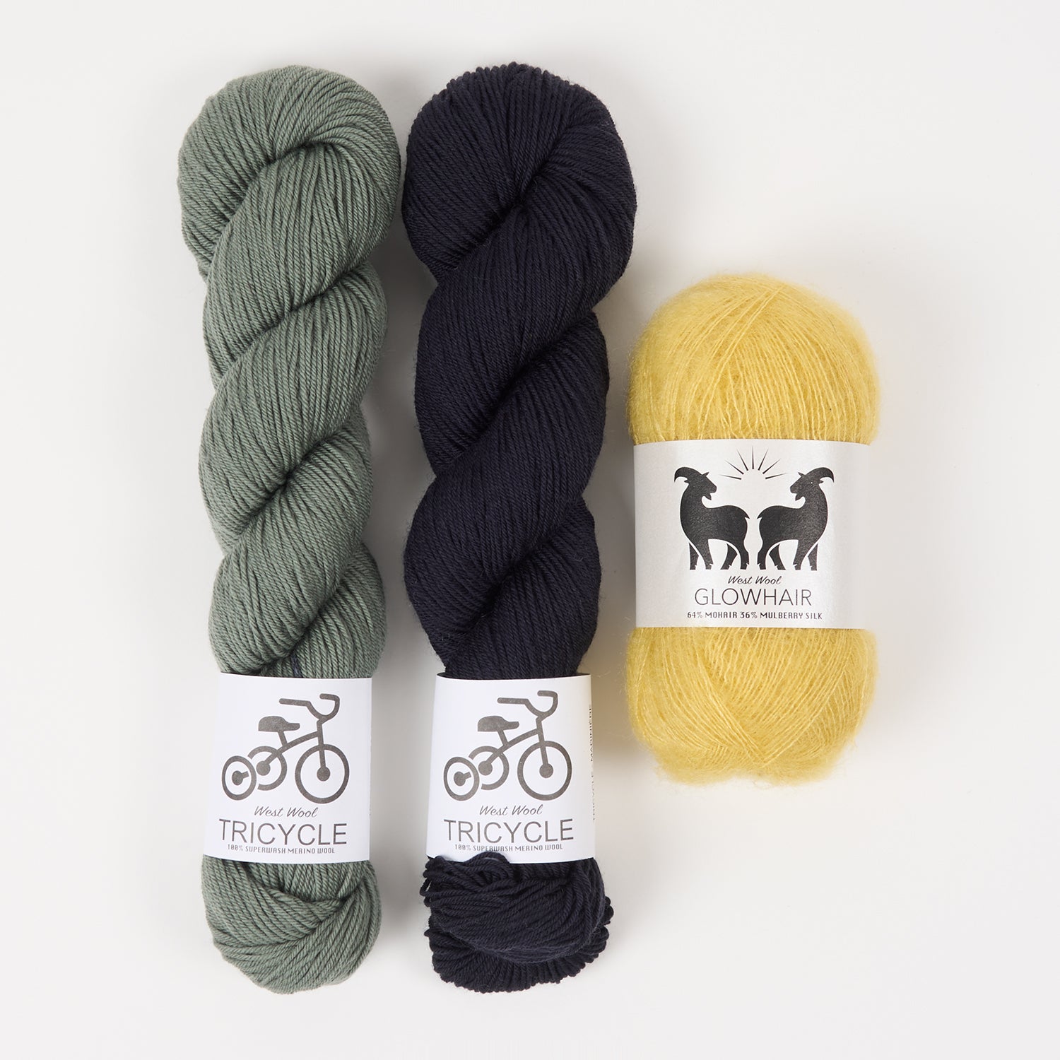 West Wool AROMATIC SEA Mohair Silk Merino wool Mixed Weight Quick Kits