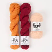 West Wool BRIGHT DESSERT Mohair Silk Merino wool Mixed Weight Quick Kits