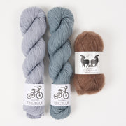 West Wool FOGGY MOCHA Mohair Silk Merino wool Mixed Weight Quick Kits