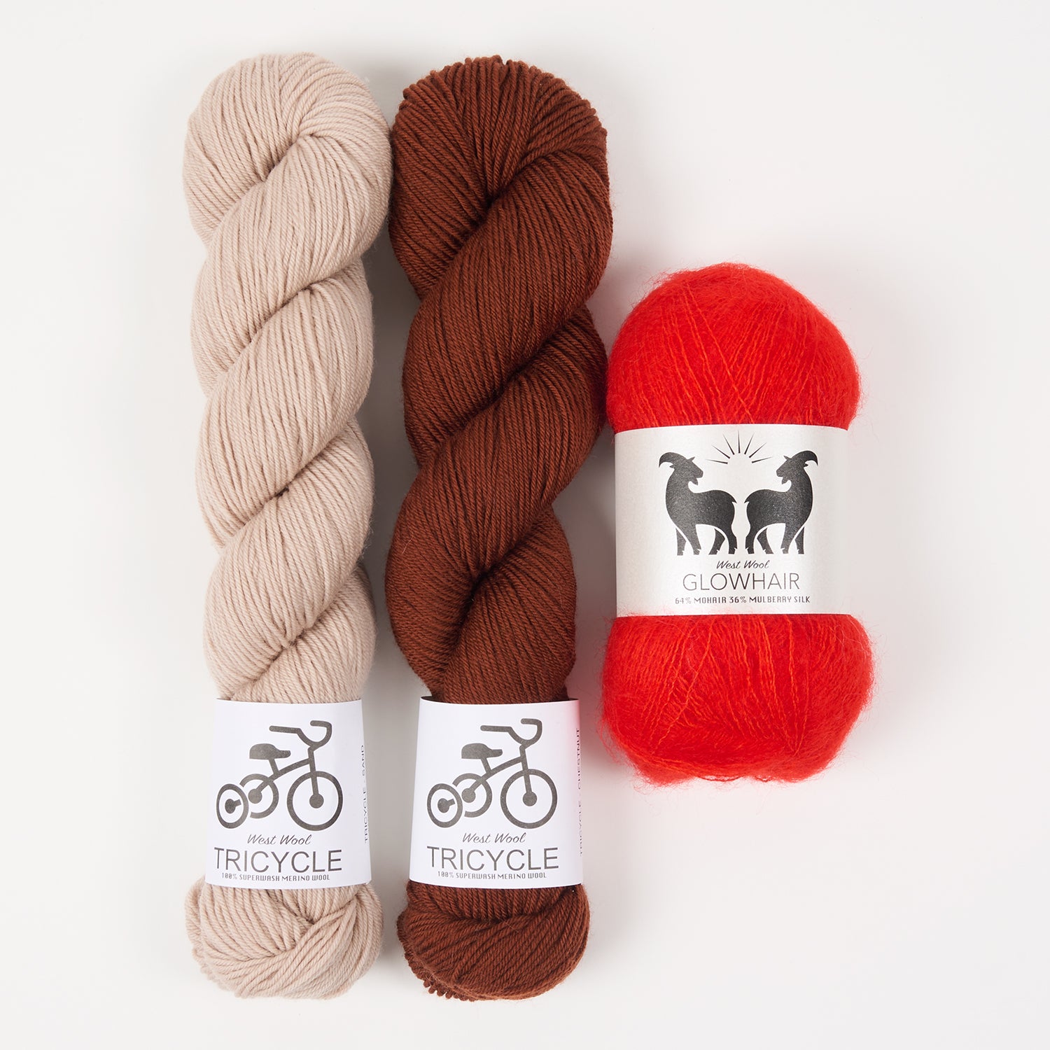 West Wool HOT BEACH Mohair Silk Merino wool Mixed Weight Quick Kits