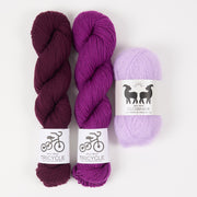 West Wool MAGIC PURPLES Mohair Silk Merino wool Mixed Weight Quick Kits