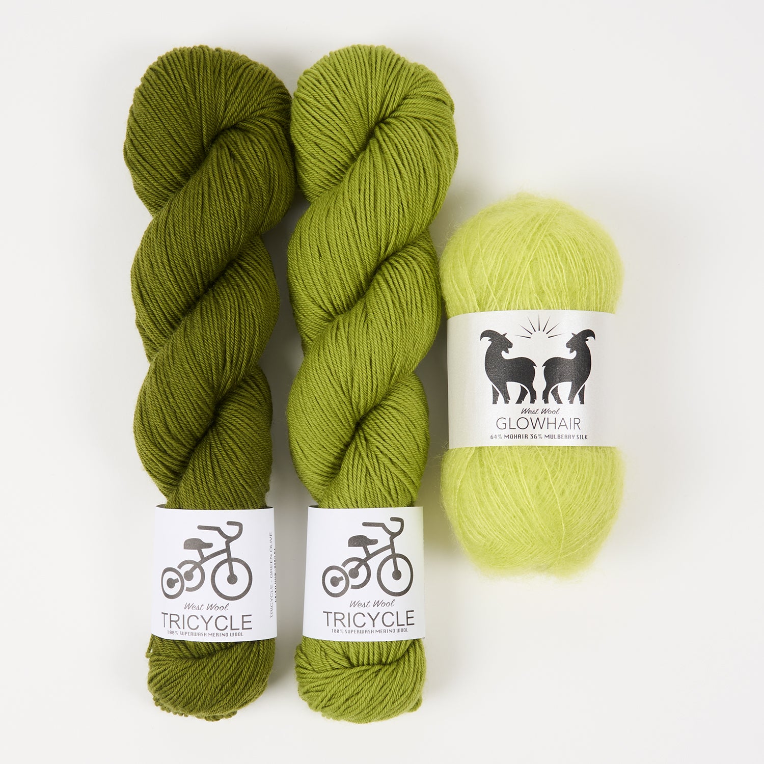 West Wool PICKLED VEGGIES Mohair Silk Merino wool Mixed Weight Quick Kits