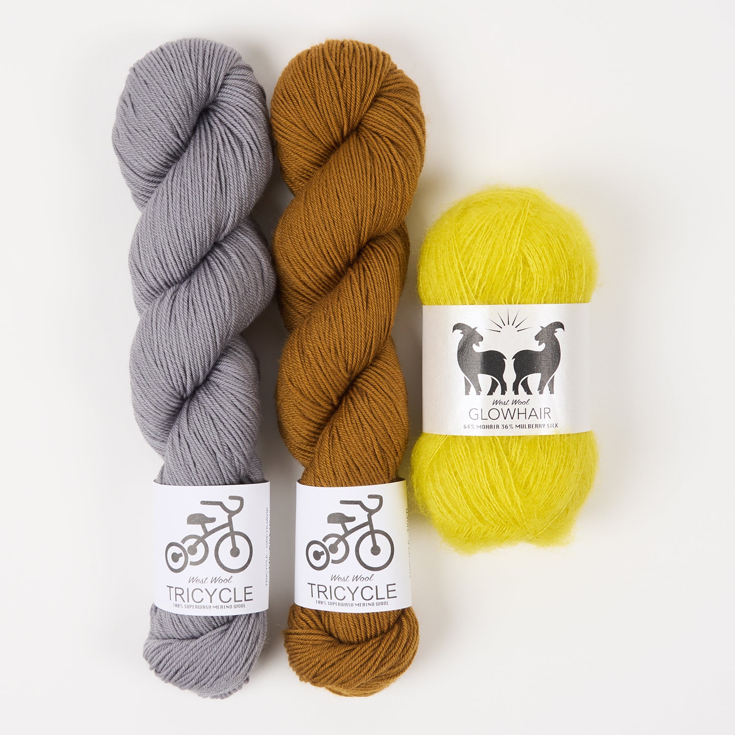 West Wool WARM NORTH Mohair Silk Merino wool Mixed Weight Quick Kits