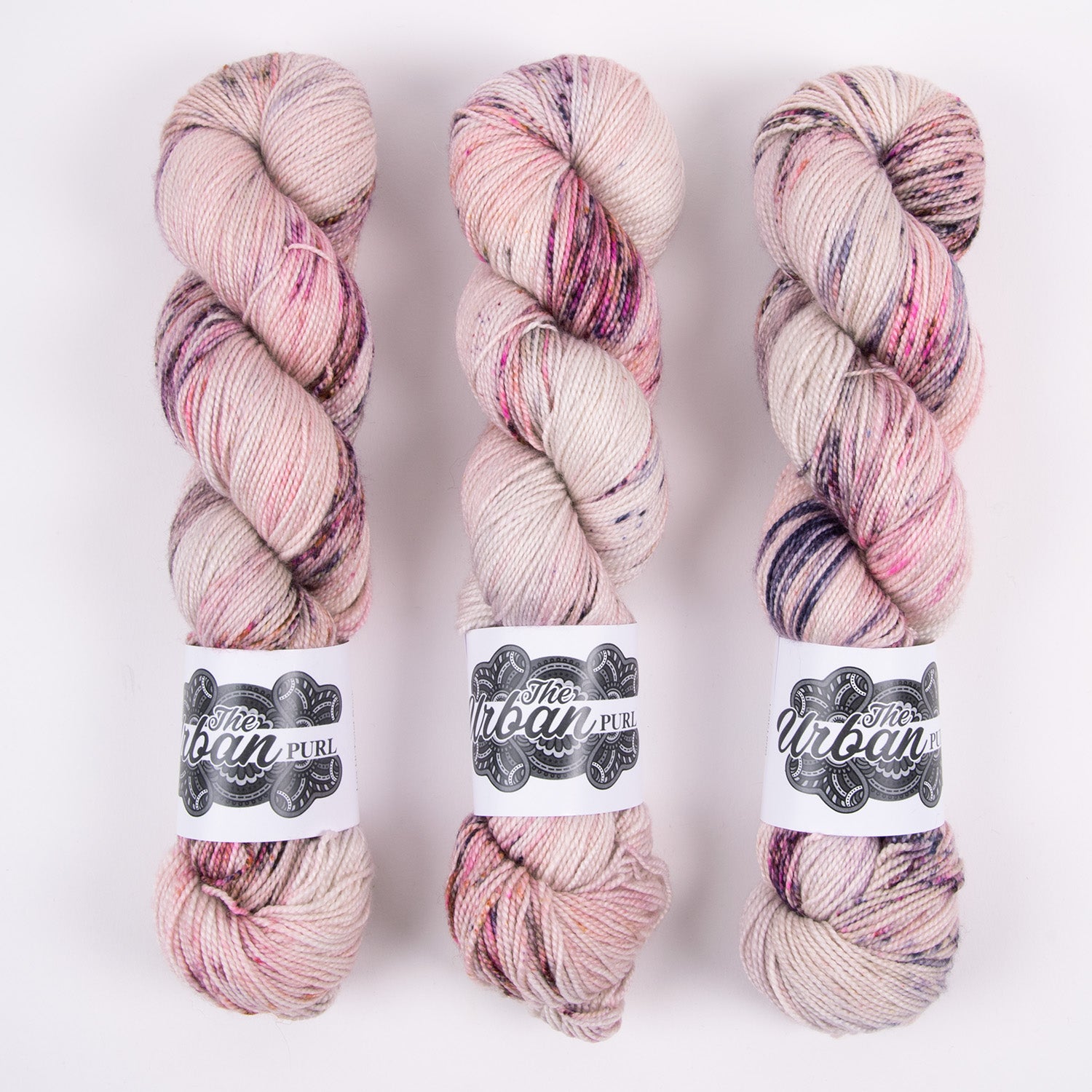 The Urban Purl LUX HI TWIST - WILD AT HEART Merino wool Silk Fingering pink Yarn