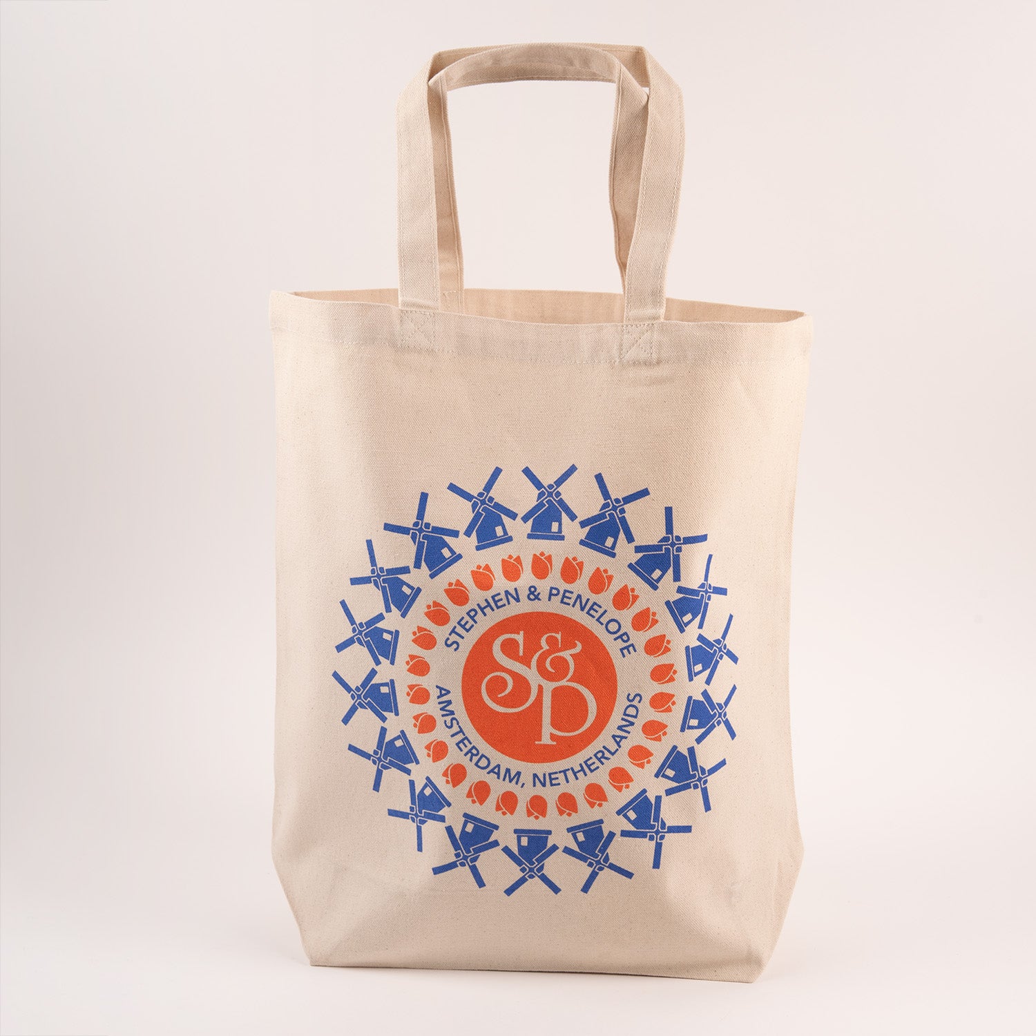 Stephen & Penelope Project Bags STEPHEN & PENELOPE TOTE BAG - WINDMILLS cream orange blue Project Bags