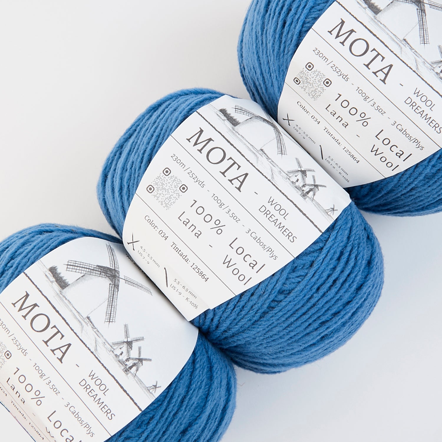 Wool Dreamers MOTA - 034 DENIM BLUE Wool DK blue Yarn