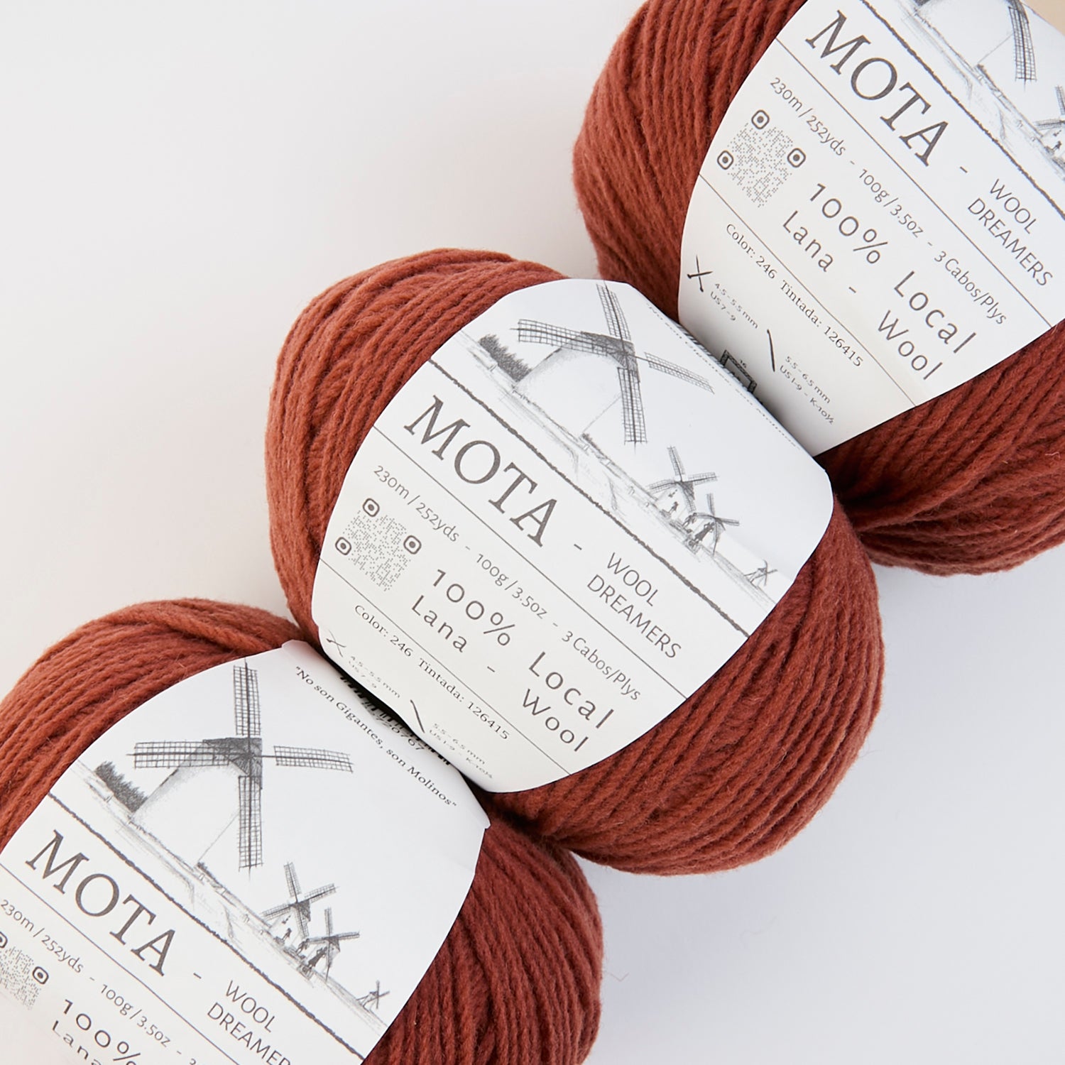Wool Dreamers MOTA - 246 BRICK ORANGE Wool DK orange Yarn