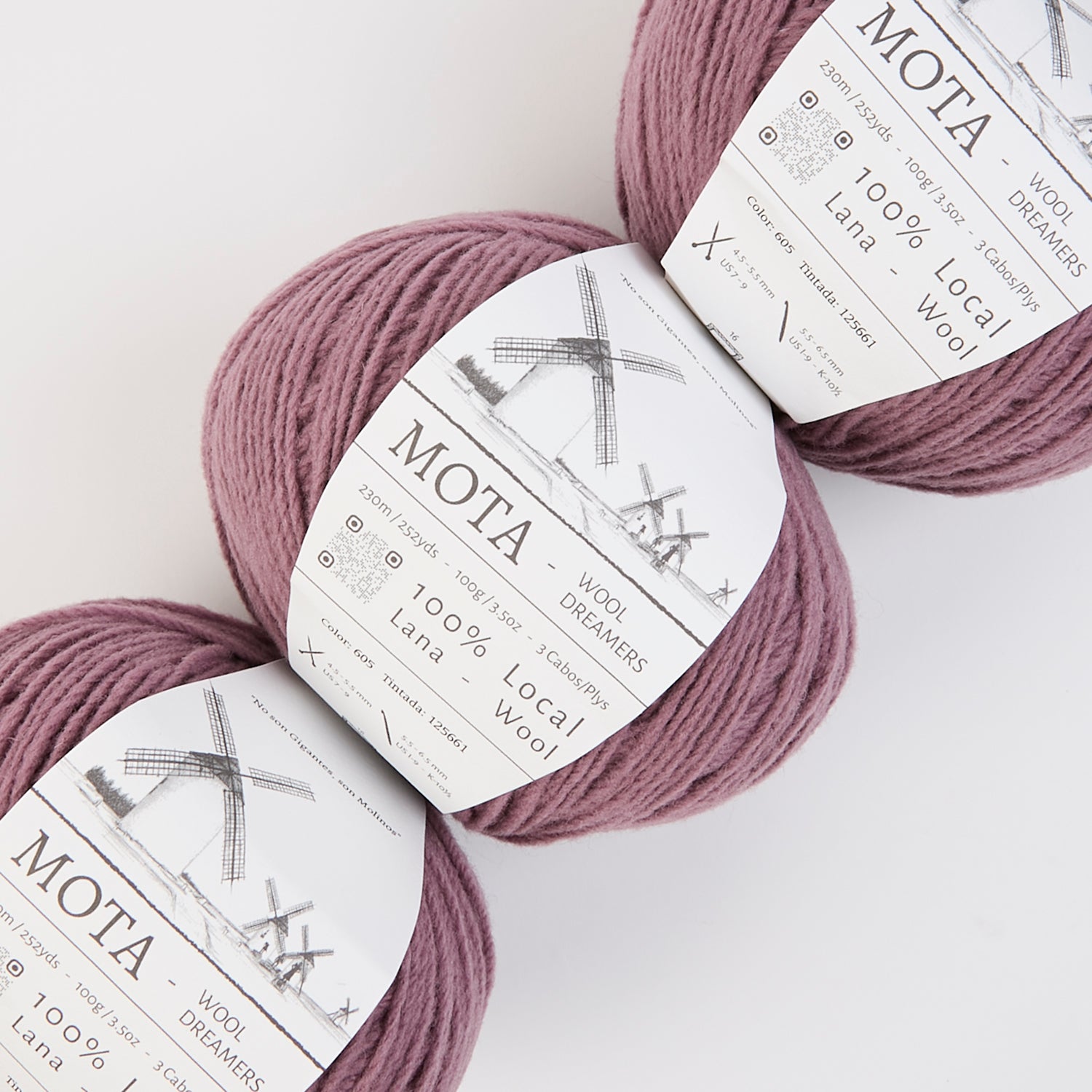 Wool Dreamers MOTA - 605 MAUVE Wool DK pink Yarn