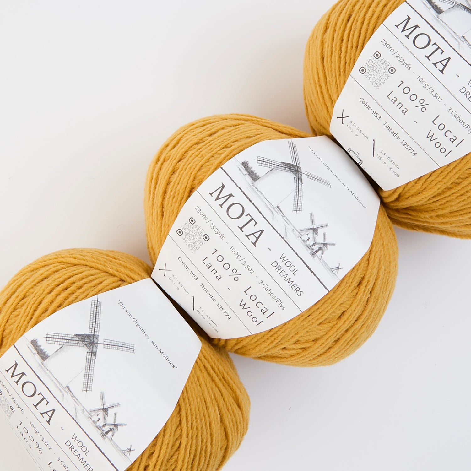 Wool Dreamers MOTA - 953 DARK YELLOW Wool DK yellow Yarn