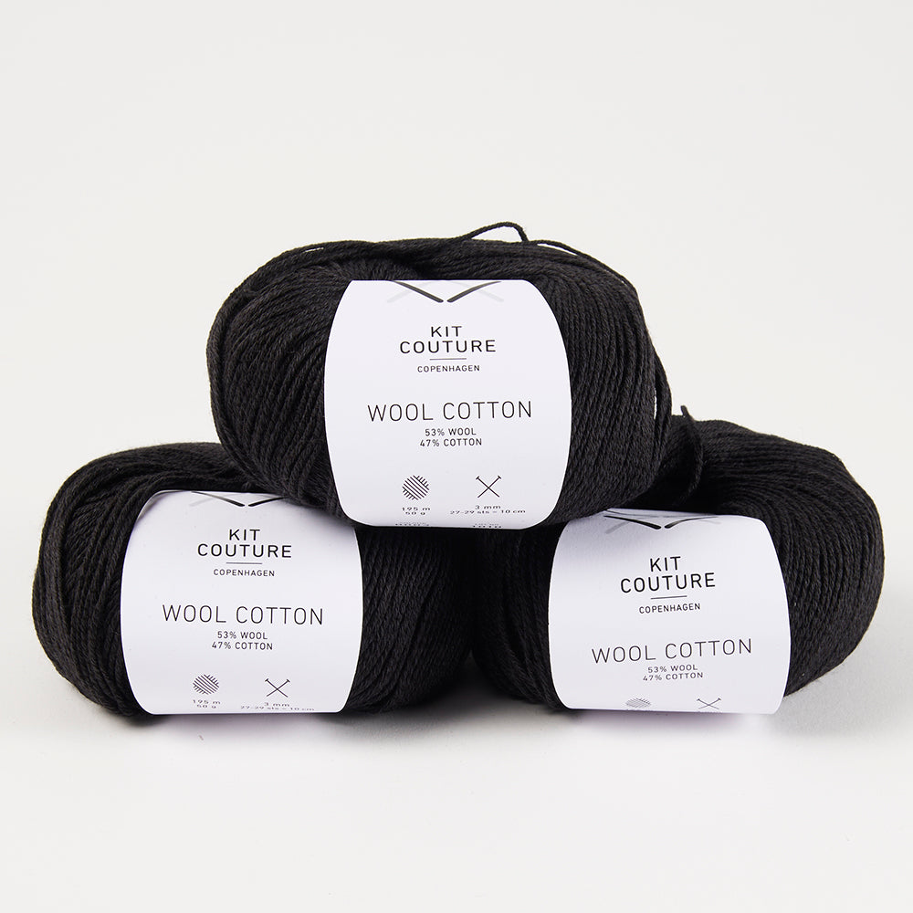 Wool Cotton - Black 0003