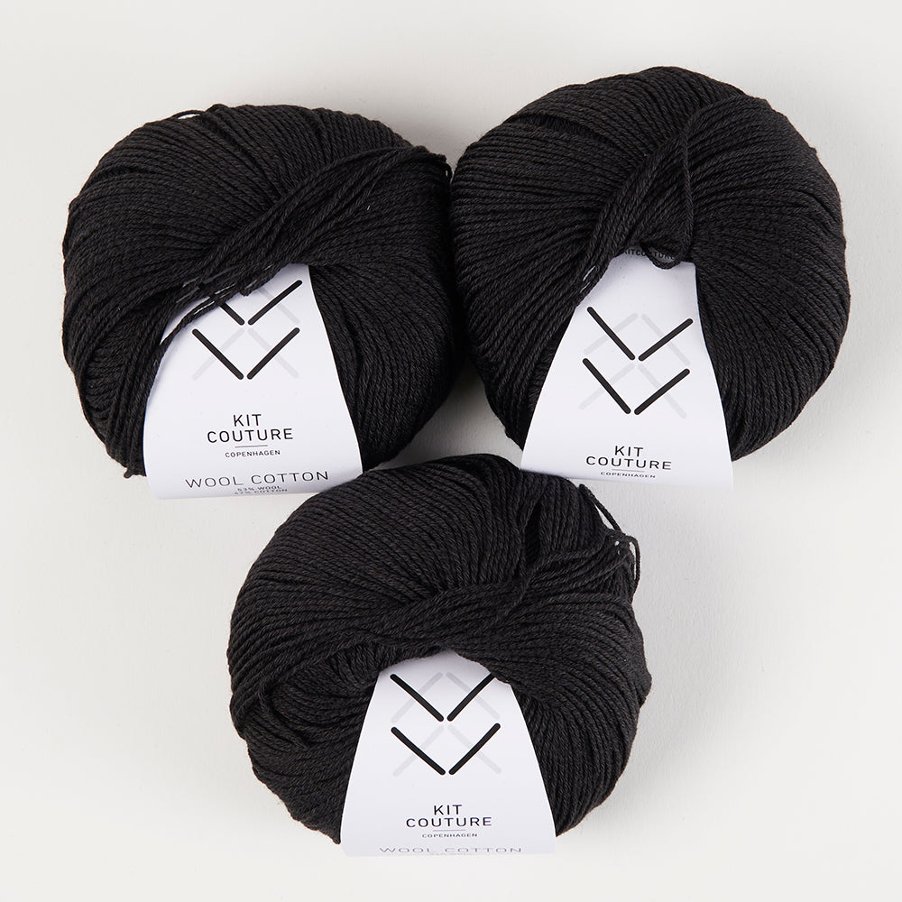 Wool Cotton - Black 0003