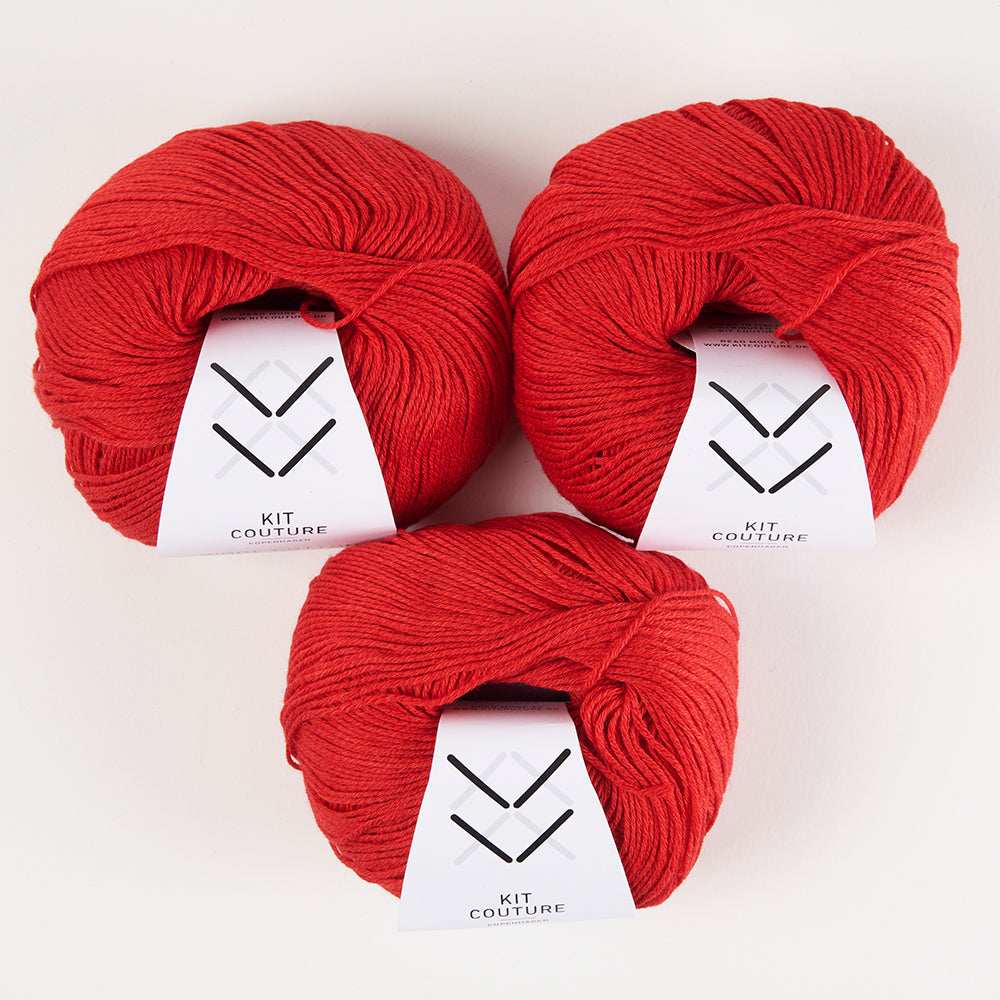 Wool Cotton - Red 3565
