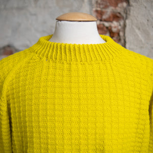 WOOLLY WAFFLE SWEATER - GREEN OLIVE