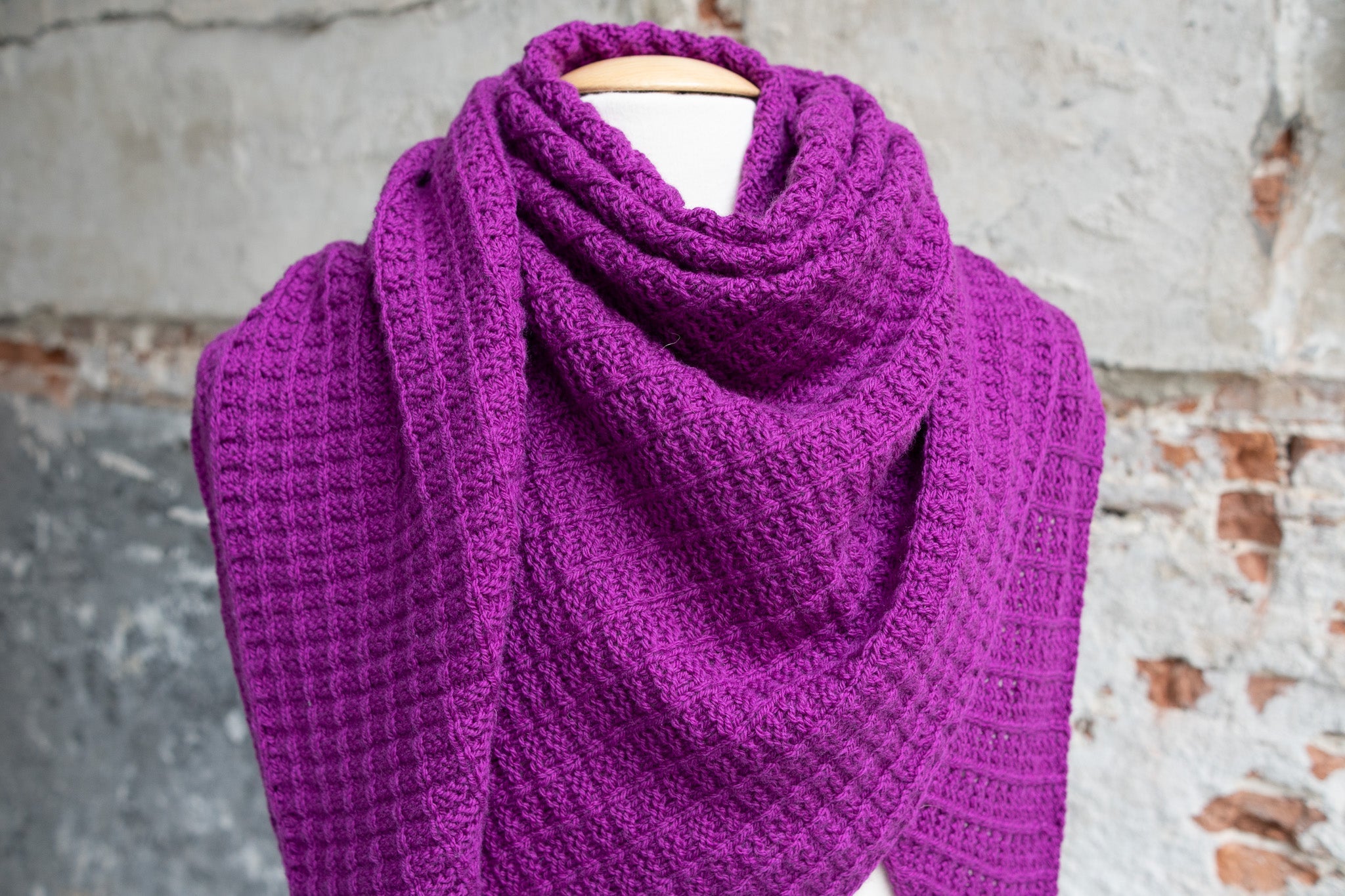 WOOLLY WAFFLE TRIANGLE PATTERN