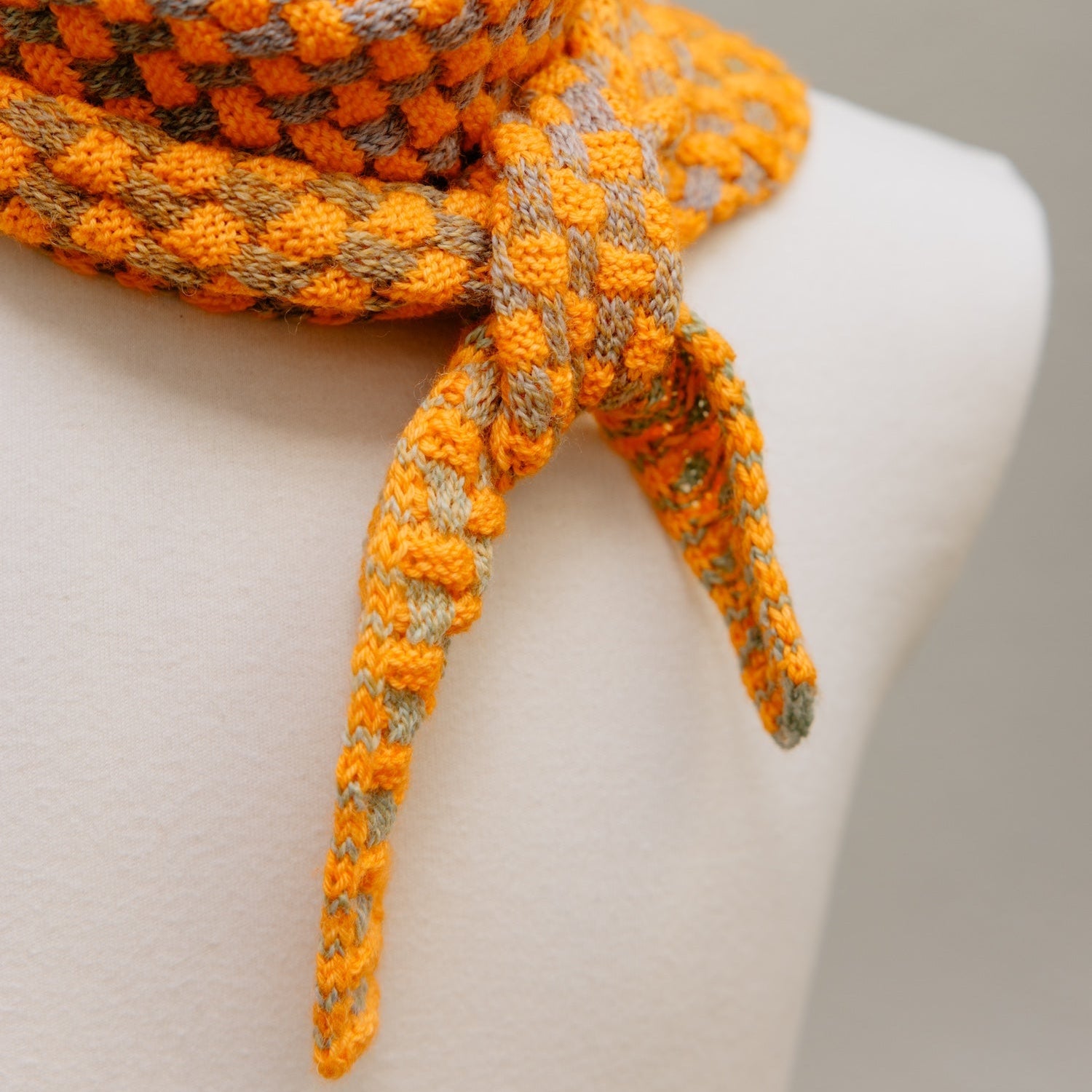 Woven Checks Skinny Scarf Pattern
