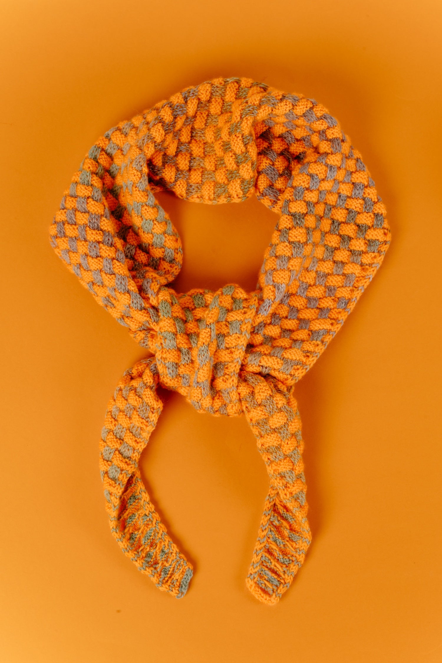 Woven Checks Skinny Scarf Pattern