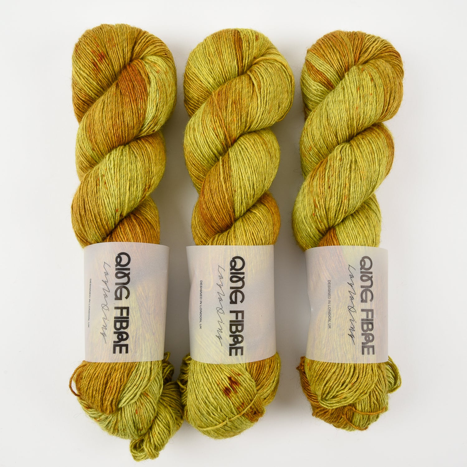 Qing Fibre QING YAK SINGLES - YOUNG GINGER Merino wool Yak Silk Fingering yellow Yarn