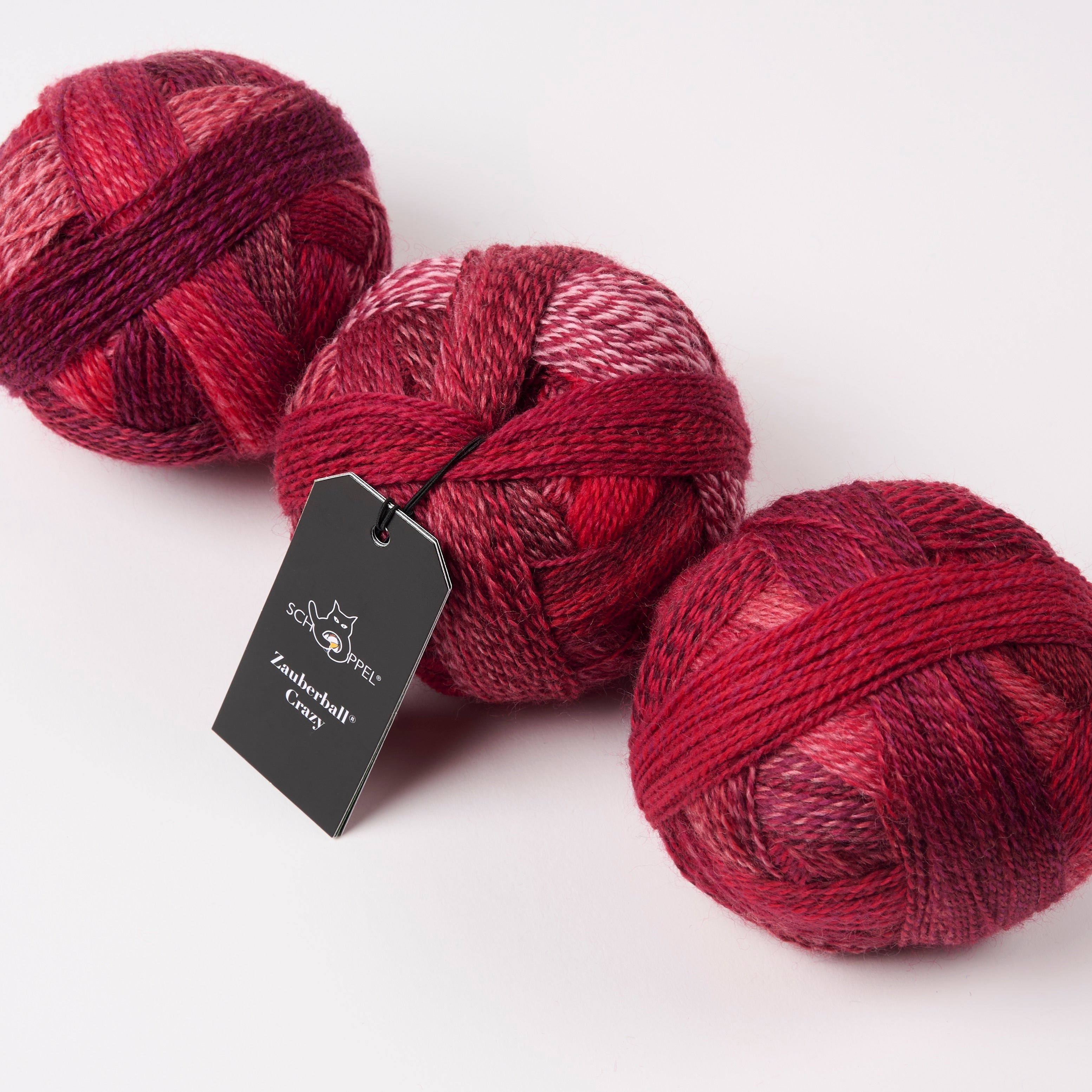 Schoppel-Wolle ZAUBERBALL CRAZY - ROT IM ANZUG Merino wool Nylon Light Fingering red multicolour Yarn