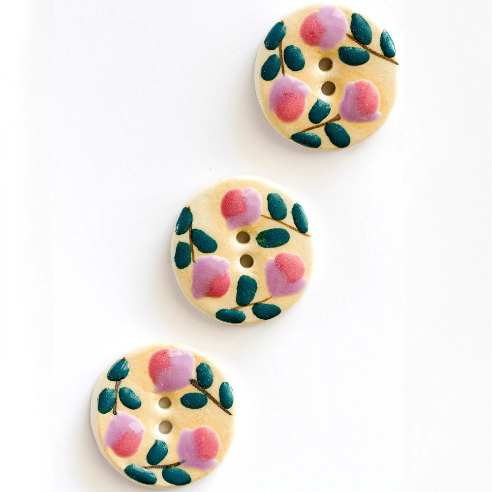 PINK FLORAL BUTTONS
