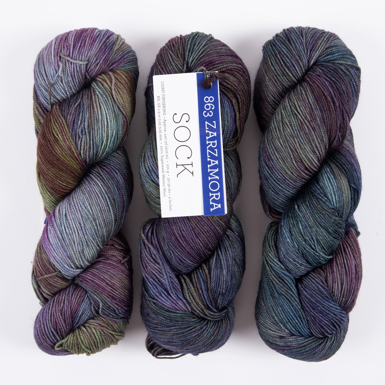 Malabrigo MALABRIGO SOCK - ZARZAMORA Merino wool Light Fingering multicolour Yarn