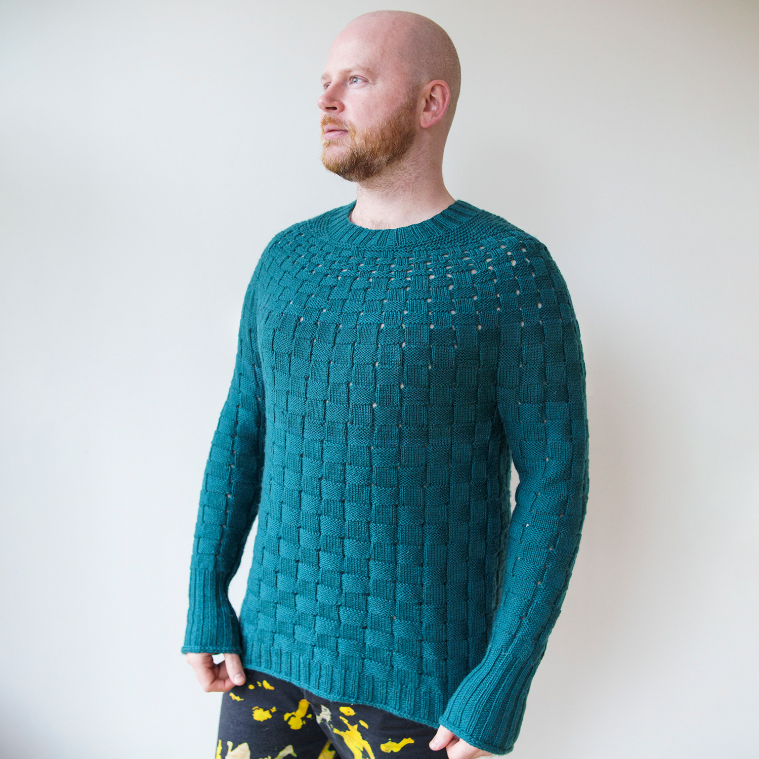 THE BASKETWEAVER SWEATER - GREEN OLIVE