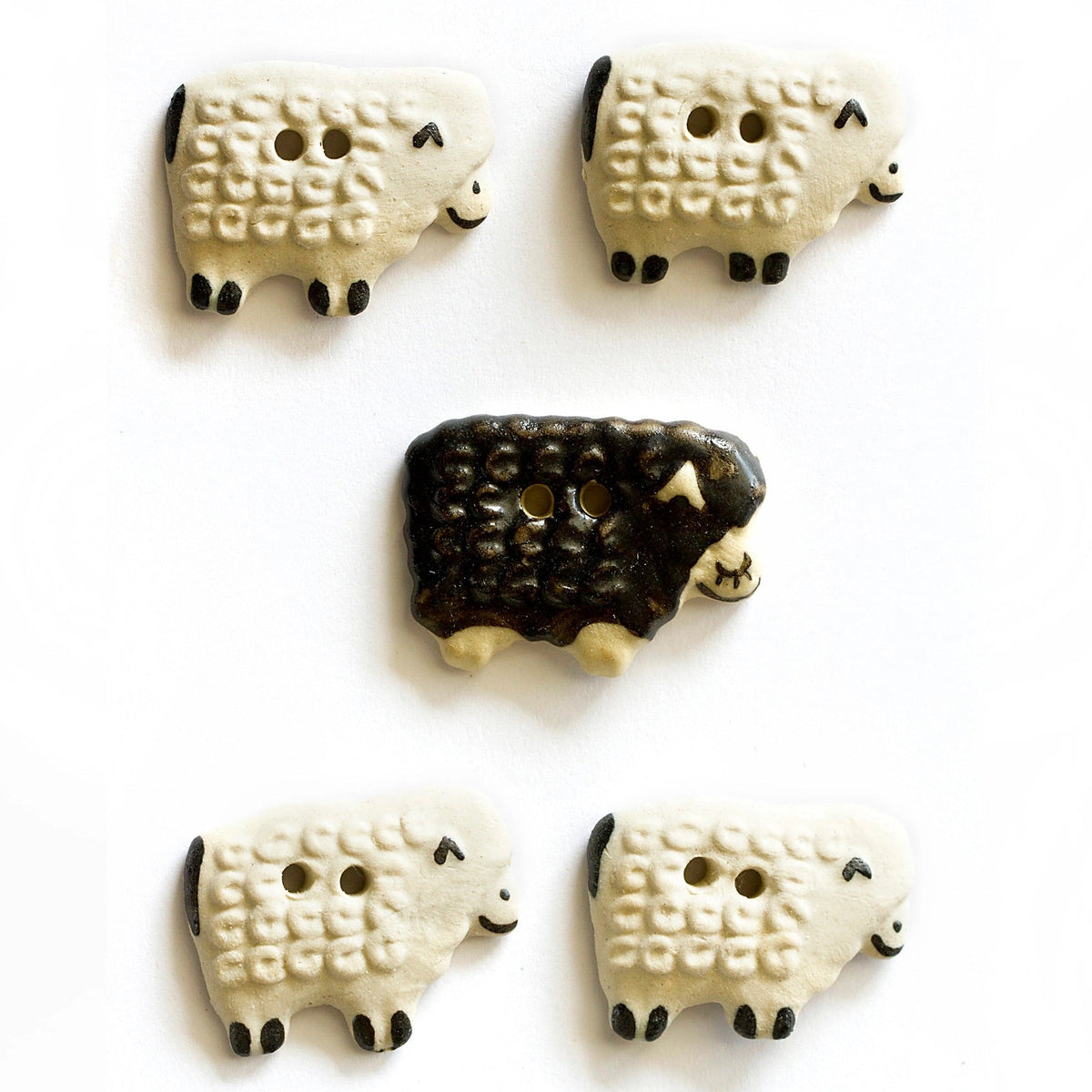 Black & White Sheep Buttons