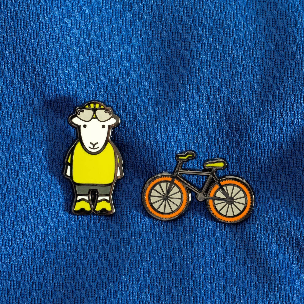 Cyclist Pin Badge Set