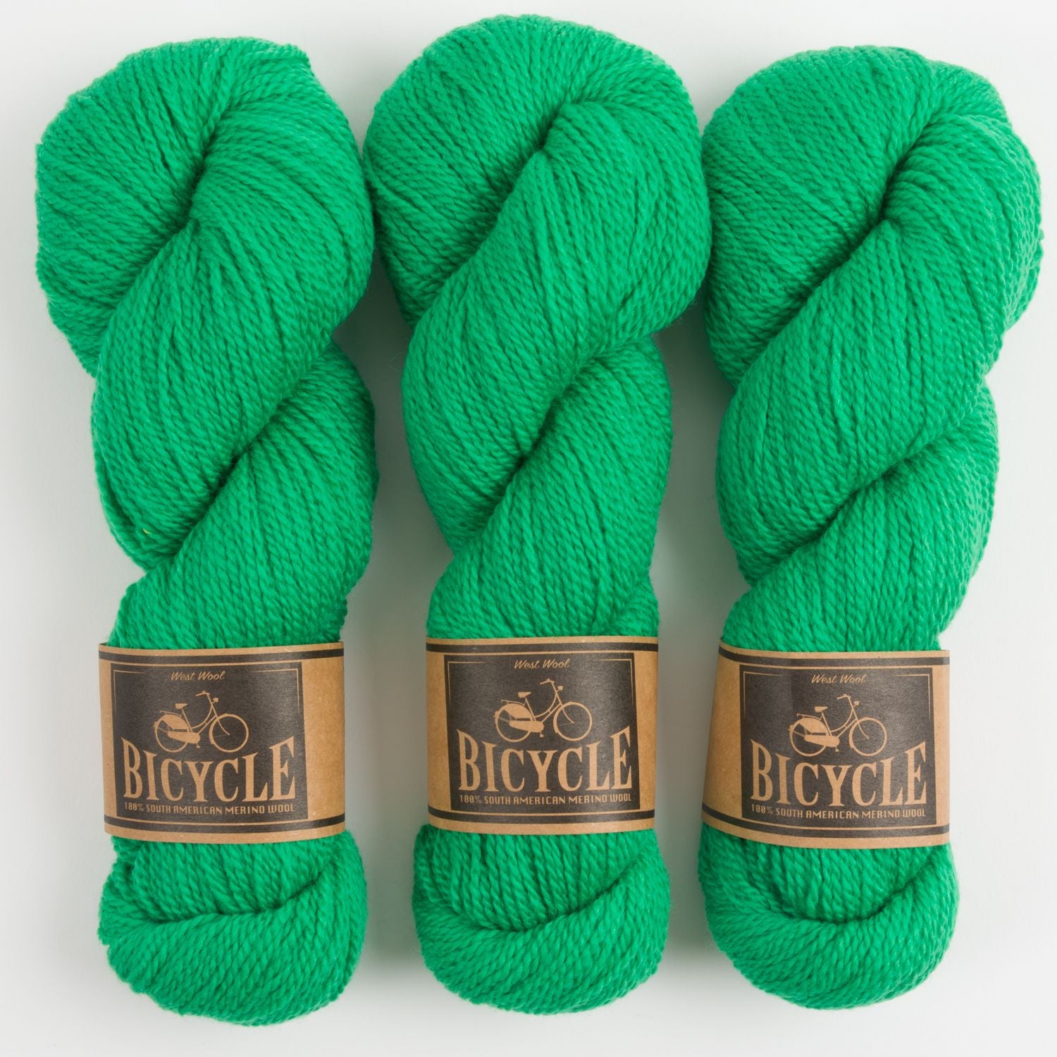 West Wool BICYCLE - GRASS GREEN Merino wool Fingering green Yarn