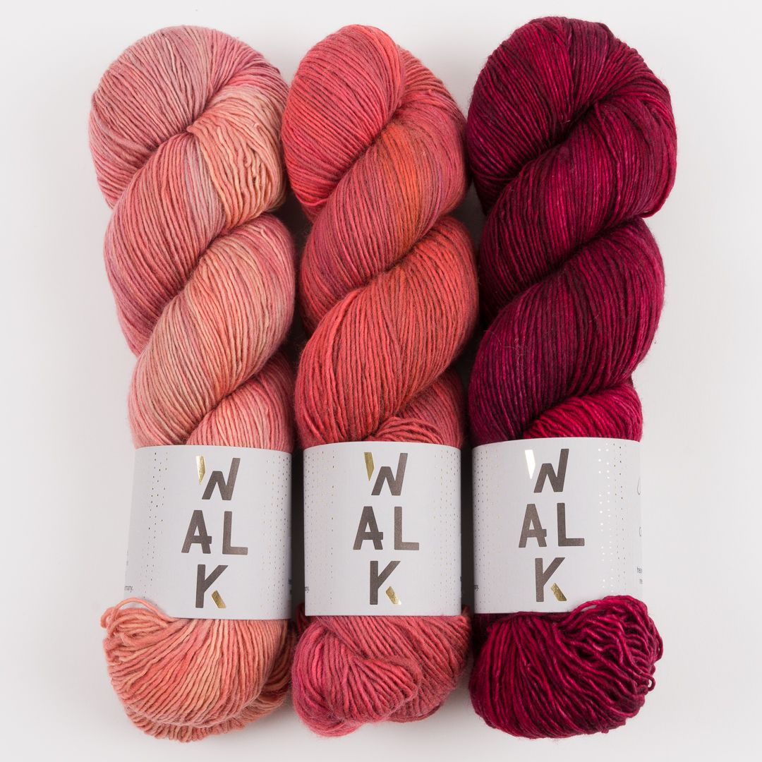 WALK Collection CLARET BLUSH Merino wool Fingering Quick Kits