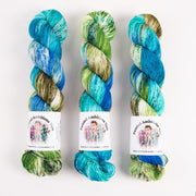 Twisted Ambitions SWEET SOCK - ISLAND GETAWAY Merino wool Nylon Fingering blue green Yarn
