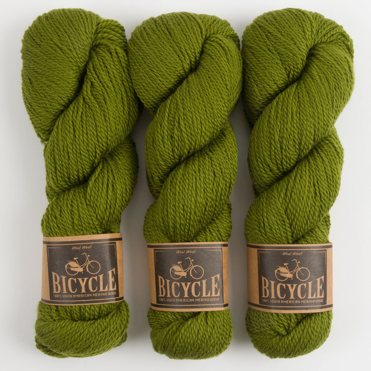 West Wool BICYCLE - GREEN OLIVE Merino wool Fingering green Yarn