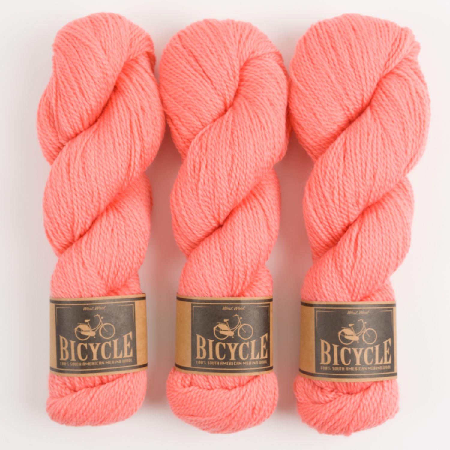 West Wool BICYCLE - FLAMINGO Merino wool Fingering pink coral Yarn