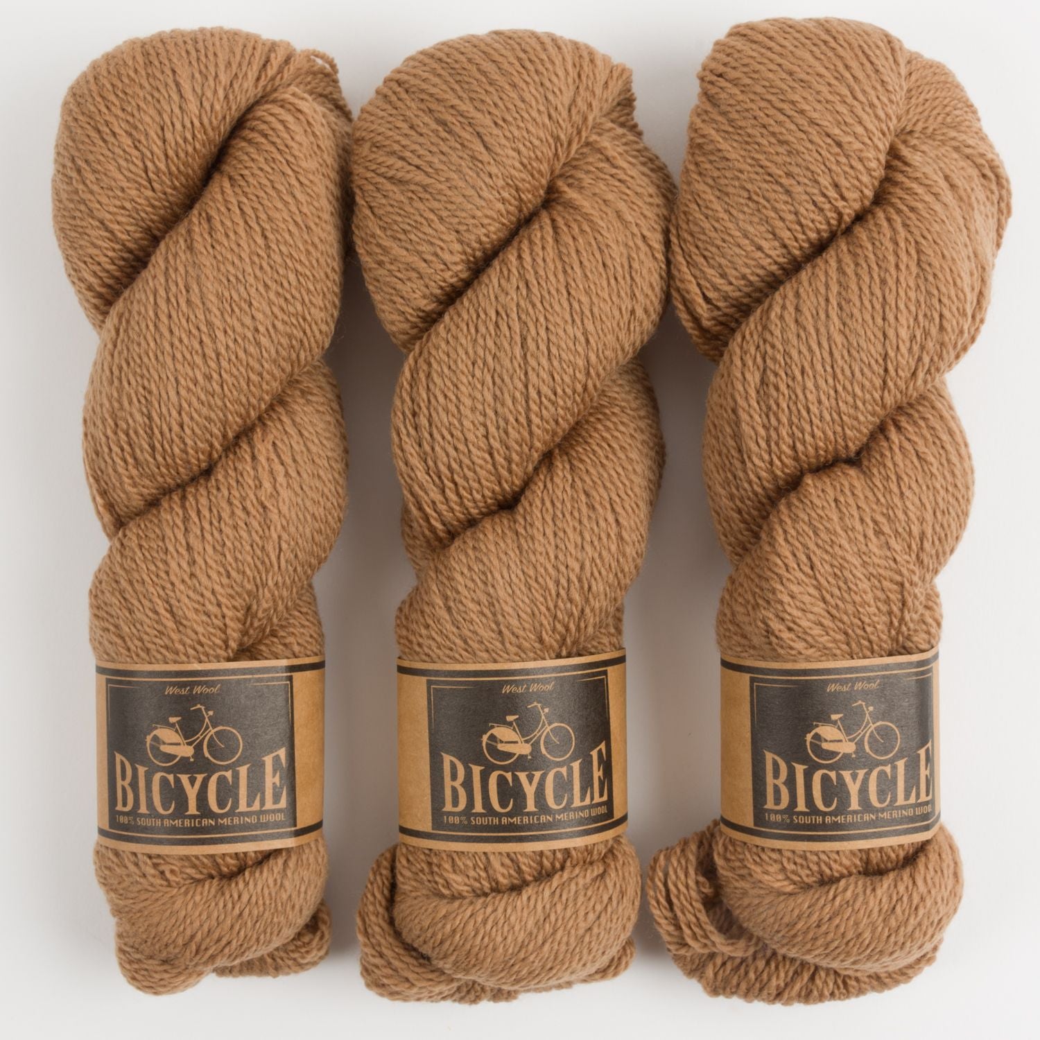West Wool BICYCLE - BISCUIT Merino wool Fingering brown Yarn
