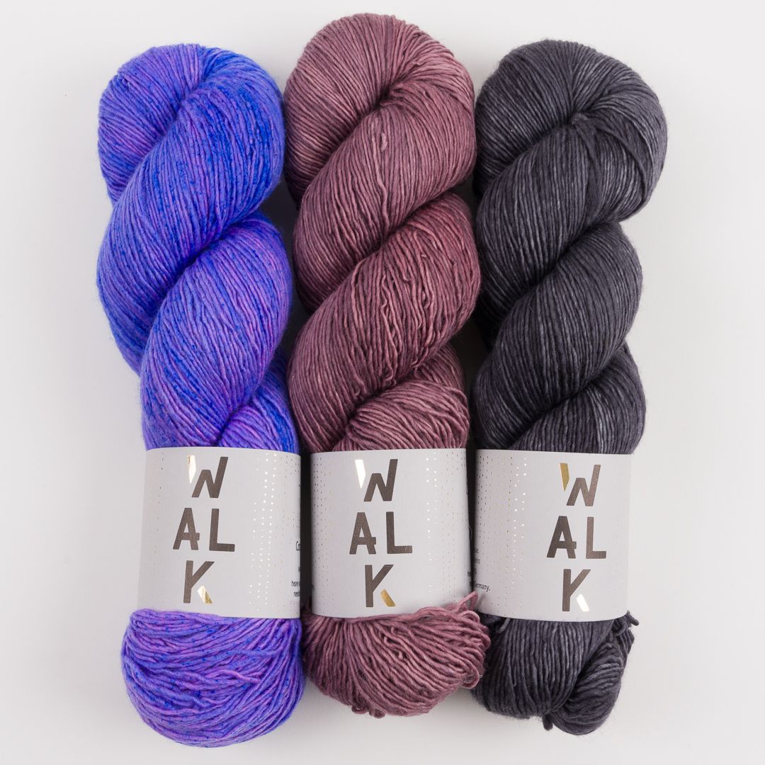 WALK Collection VOLCANIC IRIS Merino wool Fingering Quick Kits