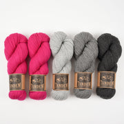 West Wool FUCHSIA MÉLANGE Merino wool DK Quick Kits