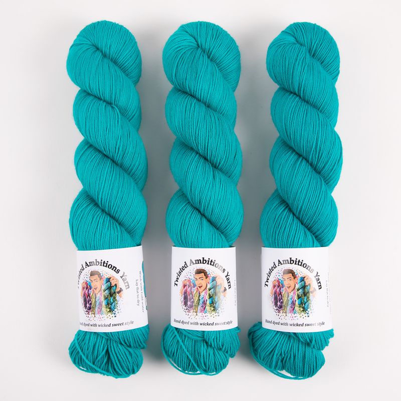 Twisted Ambitions SWEET SOCK - DREAM Merino wool Nylon Fingering turquoise blue Yarn