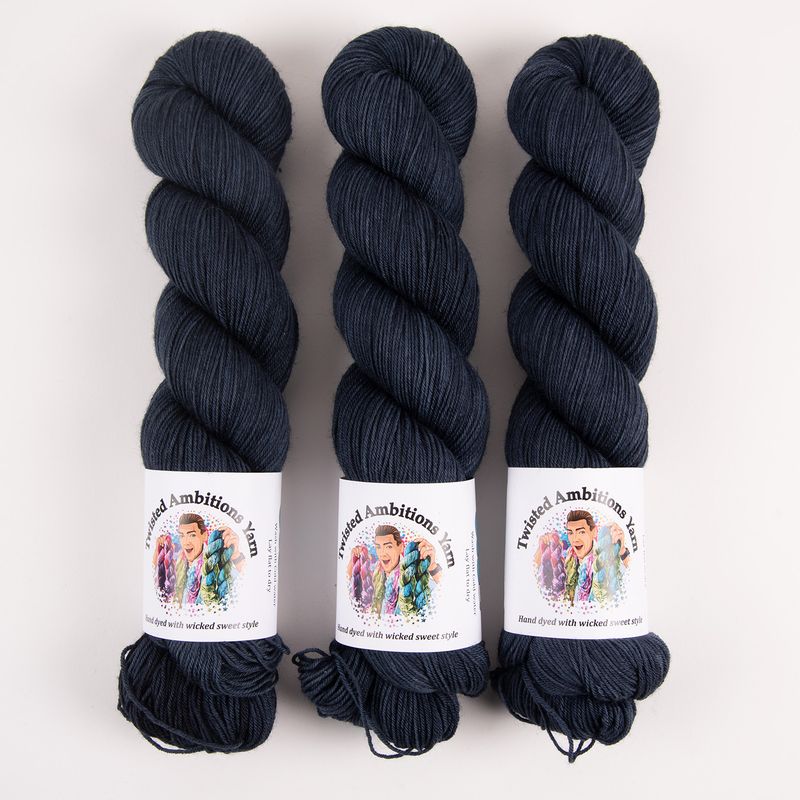 Twisted Ambitions SWEET SOCK - CHARRED Merino wool Nylon Fingering blue Yarn