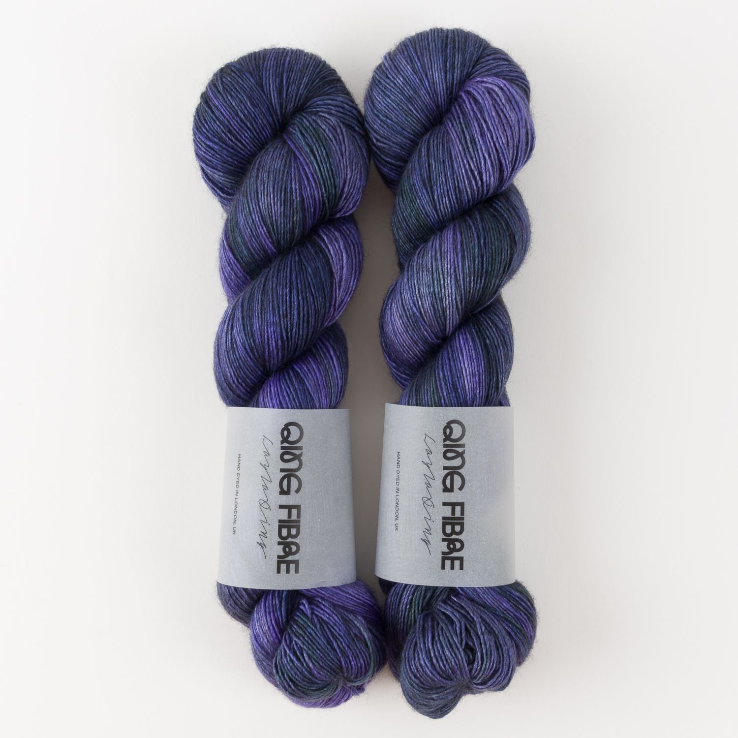Qing Fibre WESTKNITS KIT - INK Merino wool Silk Yak Fingering blue Westknits Kits