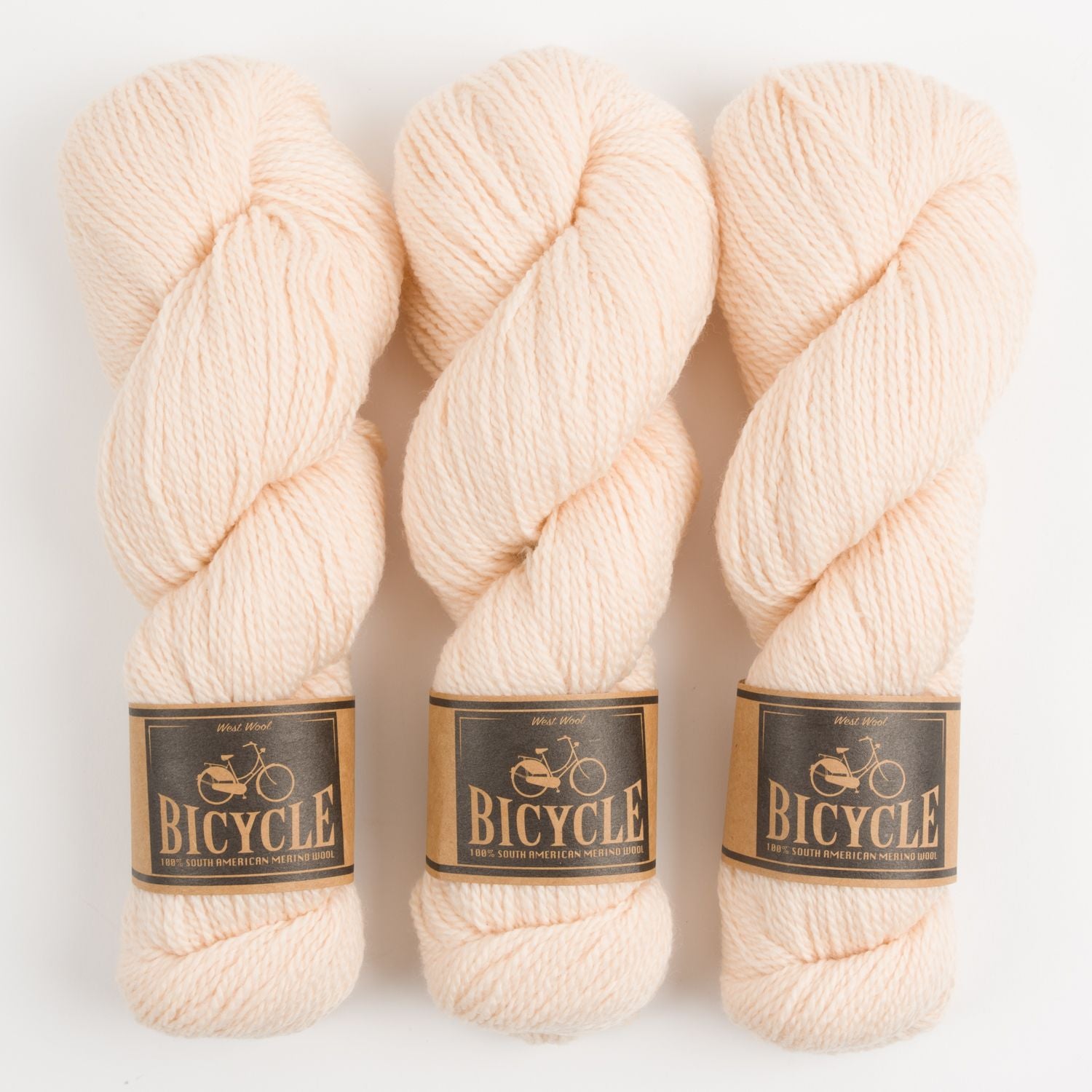 West Wool BICYCLE - WHITE PEACH Merino wool Fingering peach Yarn